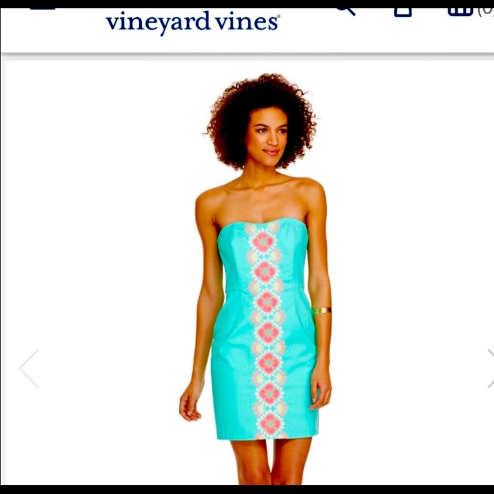 Vineyard Vines Emb.  Strapless Caribbean Floral